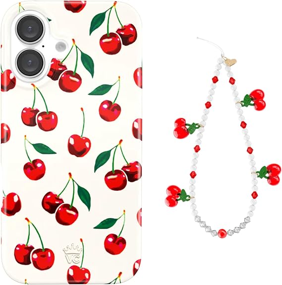 VELVET CAVIAR Phone Charm + 16 Case (Bundle - Mon Cheri Cherry)