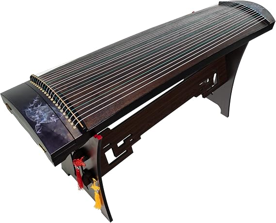 MI&VI 21-String Guzheng Paulownia Wood Guzheng Chinese Zither Instrument with Thick Carry Bag and Stand (130cm, Classic V2)