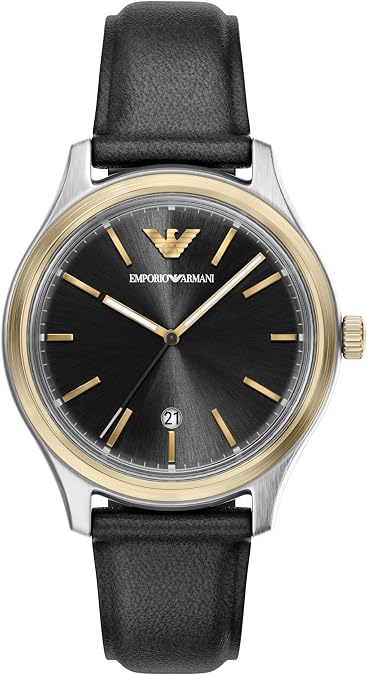 Emporio Armani Three-Hand Date Leather Men's Watch (Model: AR11834)