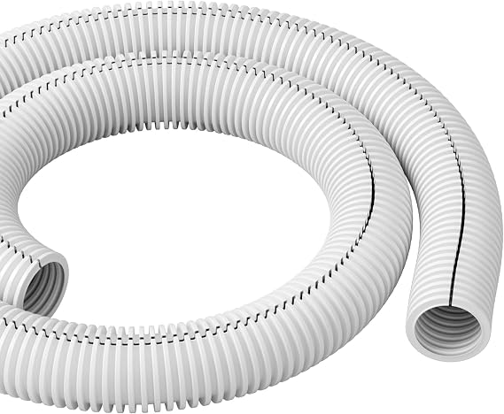 D-Line White 43in Cable Sleeve, Flexible Wire Protector Tubing, Split Electrical Conduit, Plastic PC Cable Management Tube, Cord Sheath, TV Loom Tubing - 1.26in Diameter, 43-inch Length