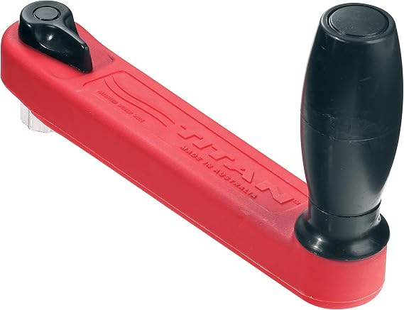 Lewmar 8" Single Grip Winch Handle, Locking, Red with Black Grip Lightweight, chip-Resistant gelcoat, Strong Composite Design, Glass-Filled Welded Nylon Handles for Strength