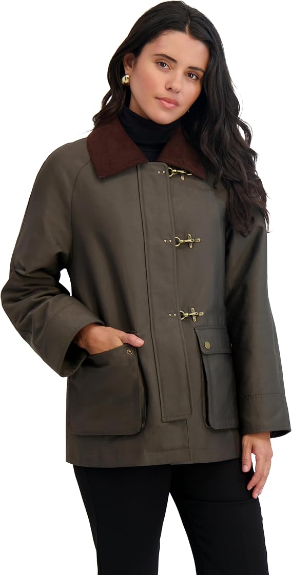 Tahari Women's Taylor Cotton Blend Barn Jacket