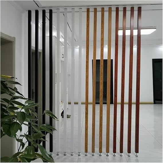 Wood Slat Room Dividers Floor to Ceiling 9ft 8ft 7ft 6ft 5ft 4ft, Screen Wall Partition Room Divider Wooden Slats Post, Room Separation Deviders Column for Home Apartment Entrance Decor(White 1Pc Heig