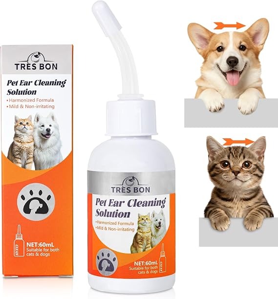 Ear Cleaner for Dogs and Cats, Ear Cleaner Solution for Dogs and Cats, Gently Remove Ears Wax & Debris
