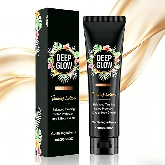 Deep Glow Premium Tanning Accelerator 100g–Tattoo Protection&Balanced Glow