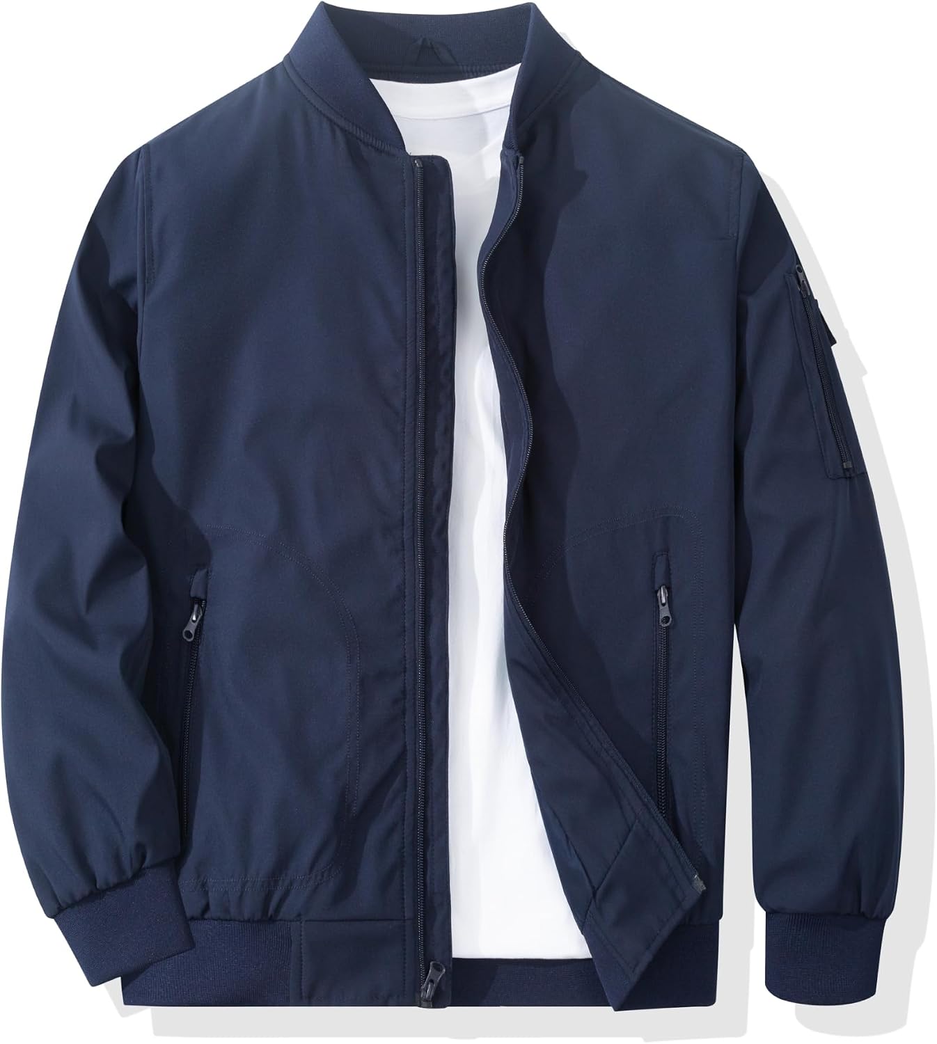 Mens Bomber Jacket Casual Fashion Lightweight Windbreaker Outdoor Flight Coat Jackets