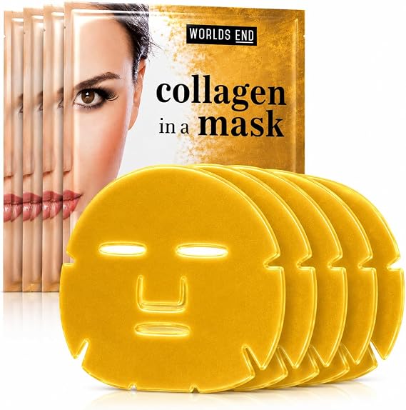 5 x Premium Gold Bio Collagen Crystal Face Mask, Anti ageing Skin Care