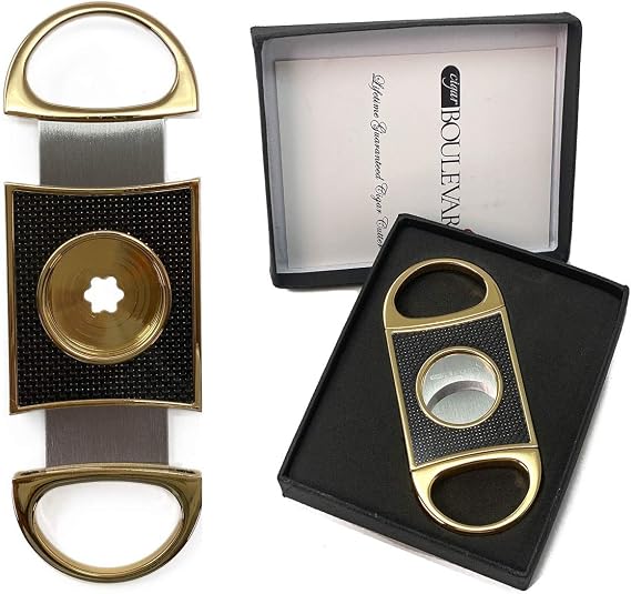 Cigar Boulevard Perfect Cigar Cutter Star Gold-Black Carbon Fiber.