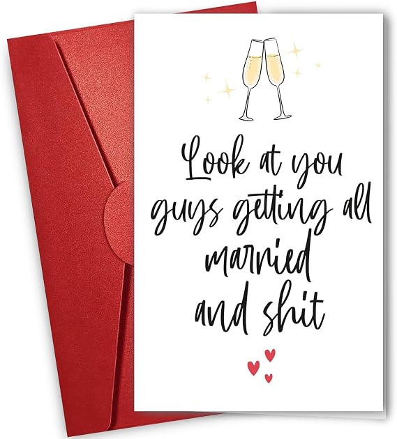 NewEleven Wedding Gifts For Couples 2026 - Funny Wedding Card For Bride And Groom, Newly Wed Gifts For Couple - Meaningful Present From Friend And Family - Greeting Card