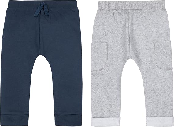 Lamaze Baby Boys' Super Combed Natural Cotton Pull on Jogger Pants, 2 Pack