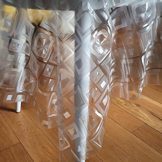 Home Direct Round Oilcloth Clear PVC Wipe Clean Tablecloth 137cm 54"