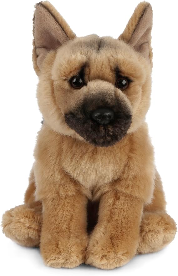 Living Nature German Shepherd Soft Toy | Fluffy Dog Animal | Soft Toy Gift for Kids | 21 cm
