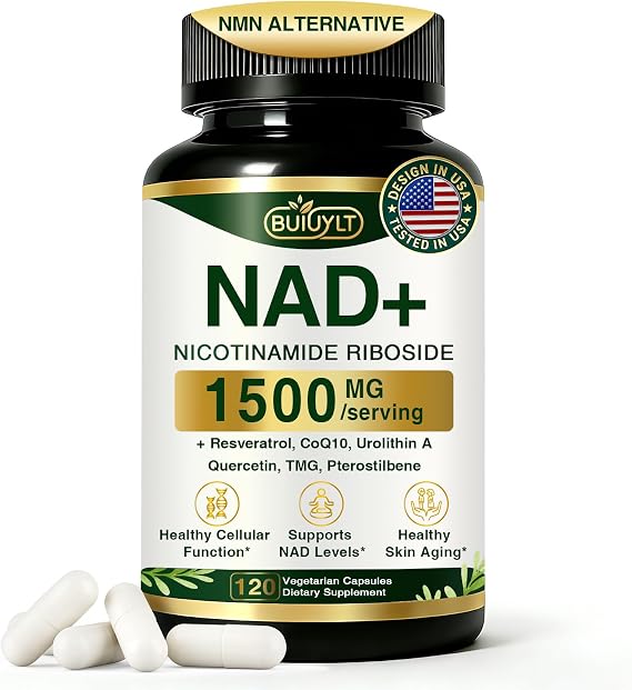NAD+ Supplement 1500mg, NAD Resveratrol Supplement -120 Capsules