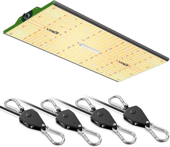 VIPARSPECTRA P2000 LED Grow Lights for Seed Starting Dimming Daisy Chain Grow Lights for Indoor Plants Full Spectrum Plus Retractable Heavy Duty Ratchet Tie Down Straps [4 Pack, 8ft, 75lbs/Pack]