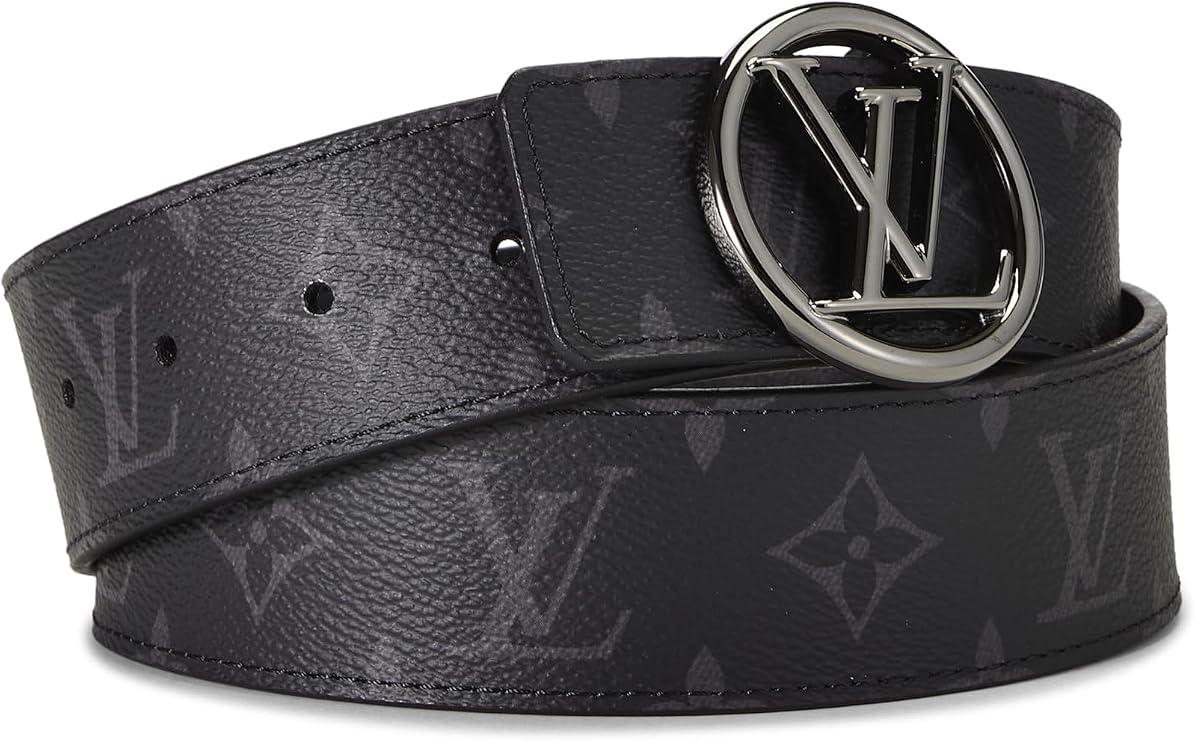 Pre-loved Black Monogram Eclipse Initiales Ceinture 85, Black