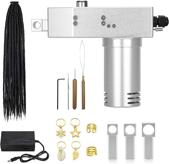 Instant Dreadlock Machine Portable Handheld DIY Automatic Loc Tool with 3 Interchangeable Tips for Fast Dreadlocks Extensions, Professional FastLocs Dread Machine