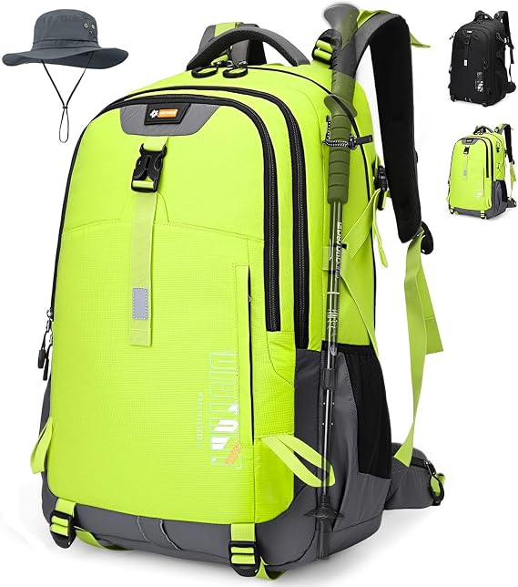 50L Hiking Backpack for Men Women, Waterproof Outdoor Daypack,Green