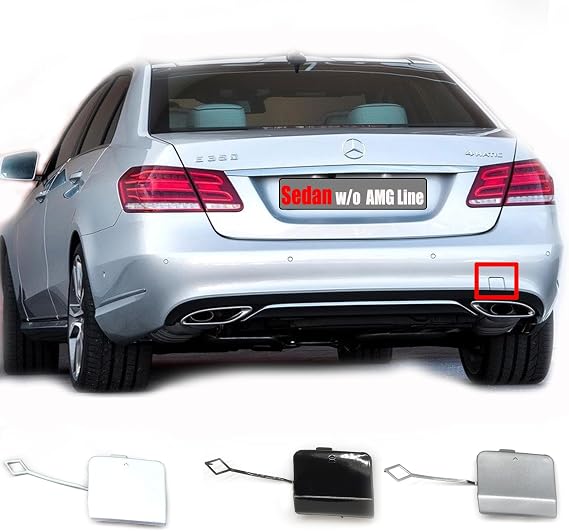 Rear Tow Cover Fit 13-16 Mercedes-Benz E-Class W212 FL Sedan for E200 E220 E250 E300 E350 E400 E500 E550 E63 2013 2014 2015 2016 Bumper Towing Hook Eye Cap Black