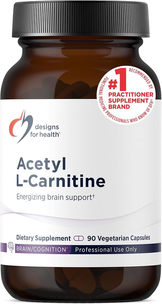 Designs for Health Acetyl L-Carnitine Capsules 800mg - Energizing Brain Support - Non-GMO, Vegetarian Acetyl L-Carnitine HCl Supplement (90 Capsules)