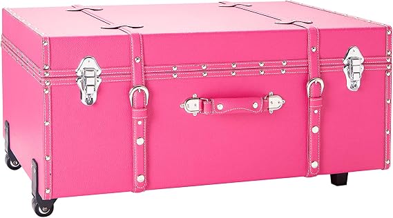 DormCo Texture Brand Wheeled Trunk - Cherry Pink - Large