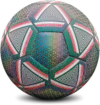 Sporting Goods Glow in The Dark Soccer Ball, Reflective Soccer Ball Official Size Size 4 & Size 5, Professional Indoor Outdoor Football Perfect for Outdoor Indoor Matchs or Game