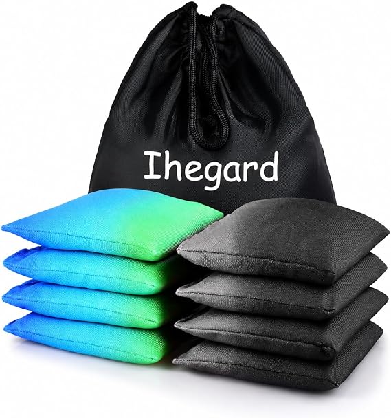 Cornhole Bags Set of 8, Bean Bags with Tote Bag