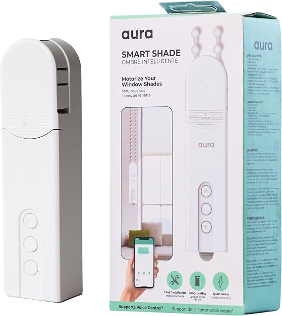 Aura Motor for Roller Blinds, Automates Window Shades or Roller Blinds
