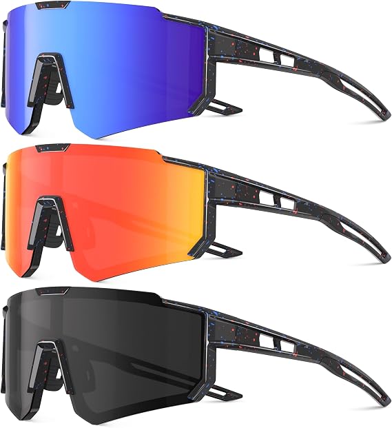 Kids Sunglasses Polarized - UV Protection Boys Youth Cycling Goggles Baseball Sunglasses with Glasses Strap