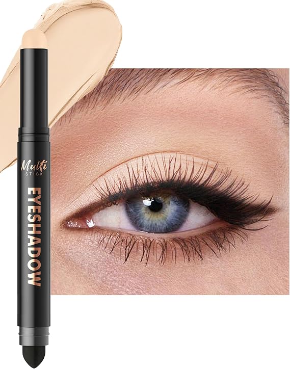 Dual-Ended Beige Nude Matte Eyeshadow Stick, Cream Silky Eye Shadow Pencil