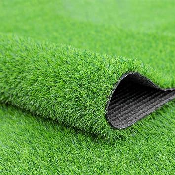 Fasmov Green Artificial Grass Rug Grass Carpet Rug, 3.2' x 6.5' Realistic Fake Grass Deluxe Turf Synthetic Turf Thick Lawn Pet Turf, Indoor/Outdoor Area Rug