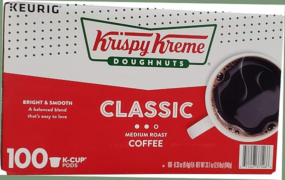 Krispy Kreme Bright & Smooth Medium Roast Coffee, Donuts, 100 ct.