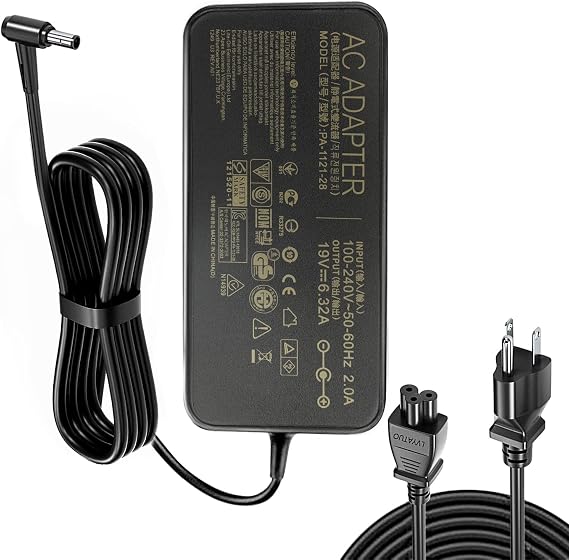 19V 6.32A 120W AC Adapter Fit for Asus FX504 UX510UW N56J N56VM N56VZ N750 N500 G50 N53S N55 Laptop, A15-120P1A PA-1121-28 Charger