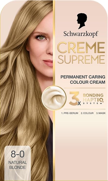 Schwarzkopf Creme Supreme Hair Dye, 8-0 Natural Blonde