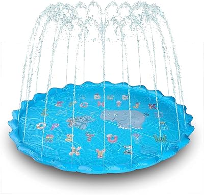 Super Larger 78 Sprinkler for Kids Toddlers Party Splash Pad Play Mat Inflatable Baby Wading Pool Fun Summer Outdoor Sprinkler Pool Birthday Gift for Boys Girls