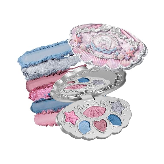 Flower Knows Shell's Jewel 6-Color Makeup Palette, Cool Pastel Blue & Pink