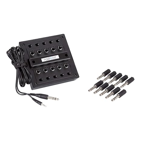 Egghead EGG-IAG-1004-SO 10-Position Stereo Jack Box,Black