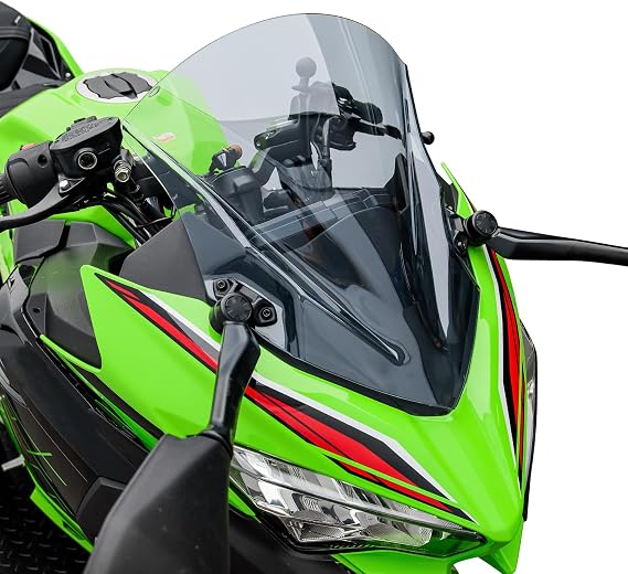 Motorcycle Windscreen Windshield Deflector for Ninja 400 250 Ninja400 Ninja250 2018 2019 2020 2021 2022 2023 2024, Light Smoke