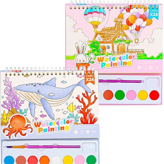 JCREN 2 Pack Paint with Water Books