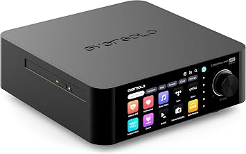 Eversolo Play | Music Streamer with DAC & Amplifier 60W2ch8 / 110W2ch4 | 5.5" LCD Touchscreen, Support Room Correction & Multi Room System, Stream Qobuz, Tidal&More | Black CD Edition