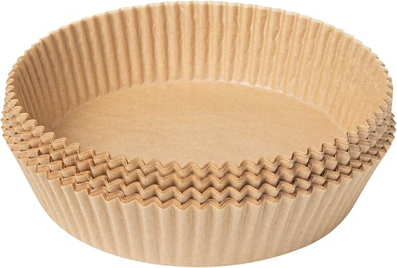 Restaurantware Round Paper Unbleached Air Fryer Liner Parchment, 100 Pack