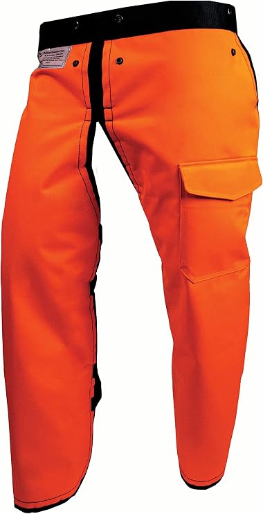 Notch Hi-vis Safety Orange Apron Style Chainsaw Chaps, Type A Frontal Protection 5 Layer Chain-Stopping Protective Fiber