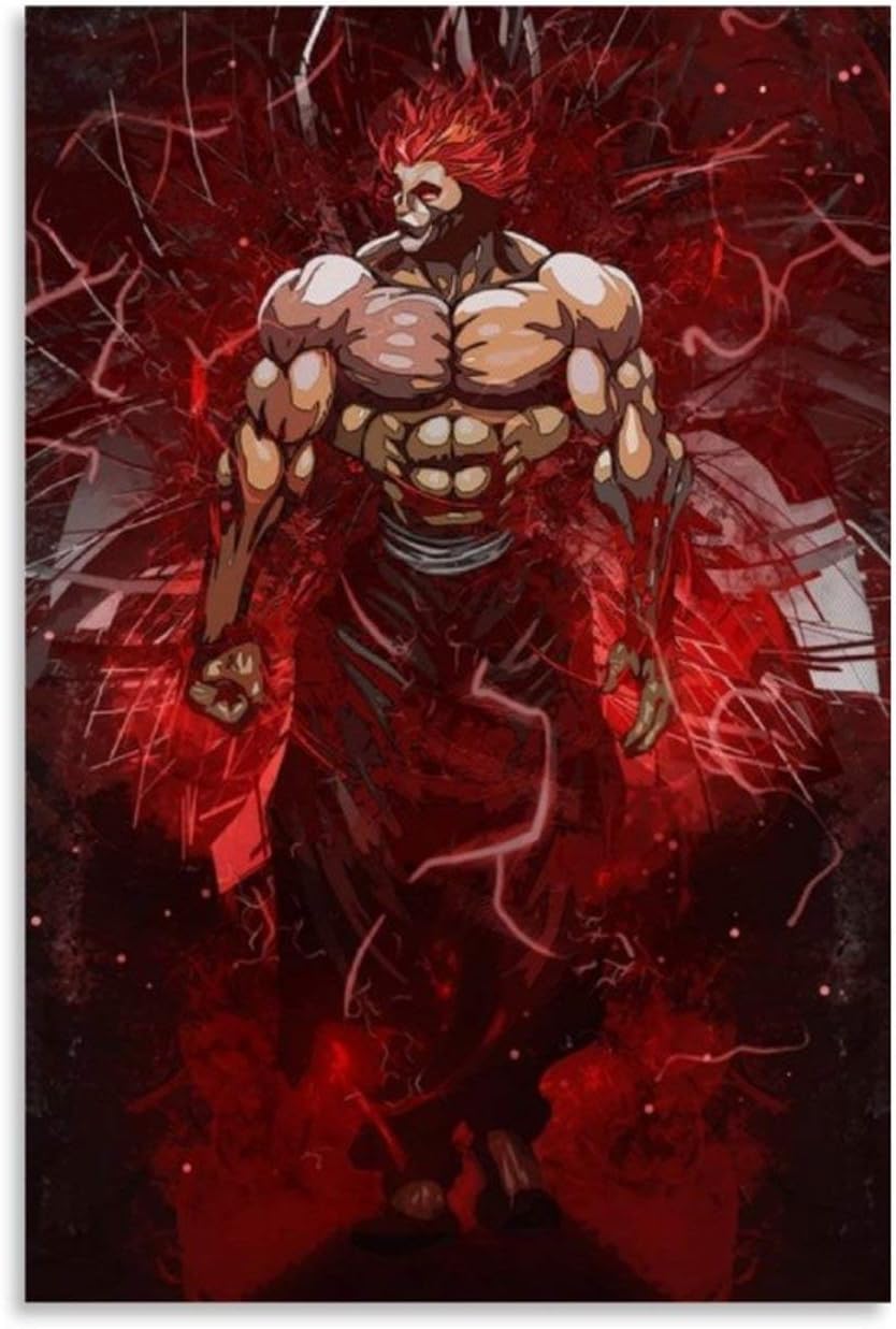 apeiyu Anime Baki The Grappler Yujiro Hanma Poster Decorative Painting Canvas Wall Art Living Room Posters Bedroom Painting 12x18inch30x45cm