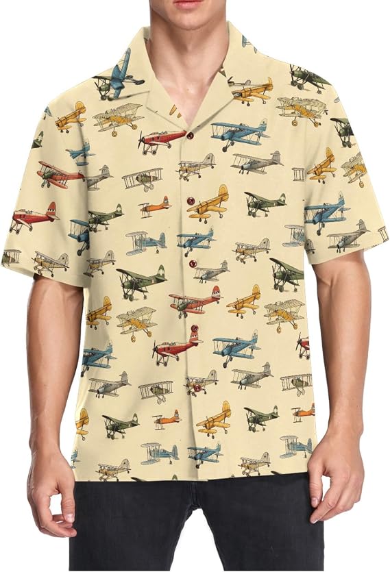 Men's Hawaiian Shirts Short Sleeve Button Down Shirts Casual Summer Beach Shirts Beachwear S-3XL