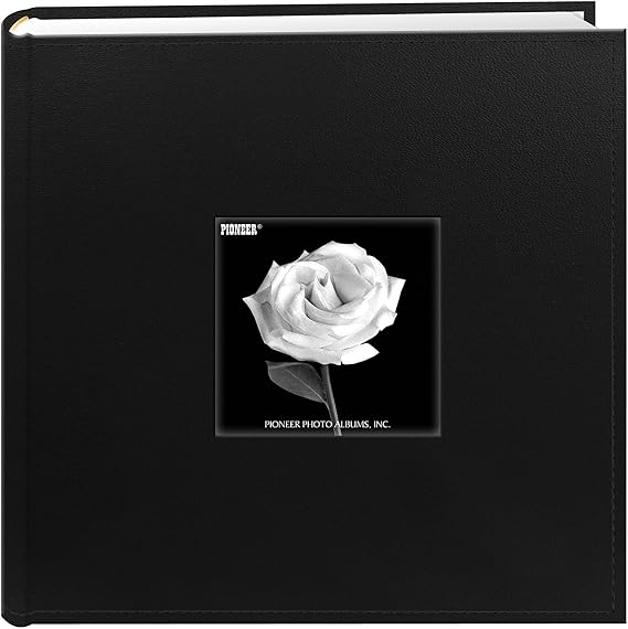 Pioneer Photo Albums DA-200SF/BLK 200 Pocket Sewn Leatherette Frame Cover Photo Album, 4 by 6-Inch, Black