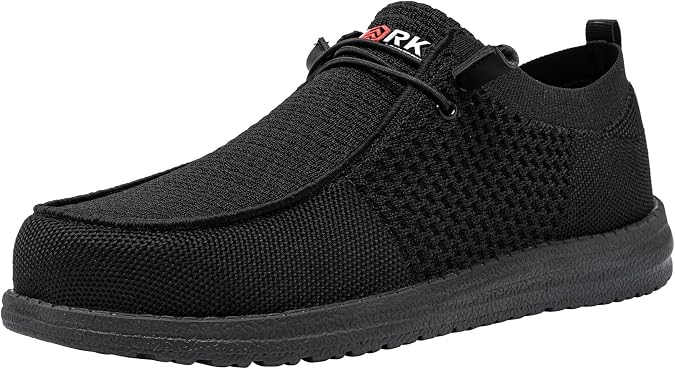 LARNMERN Slip On Steel Toe Shoes Men Loafers Work Safety Tennis Sneakers