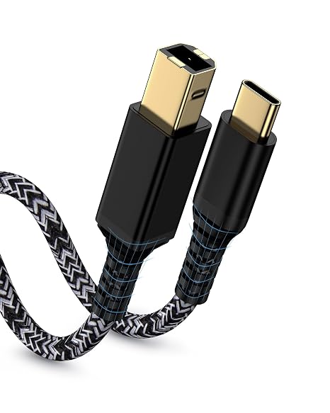USB C Printer Cable 6Feet, USB Type B 2.0 to Type C Scanner Printer Cord