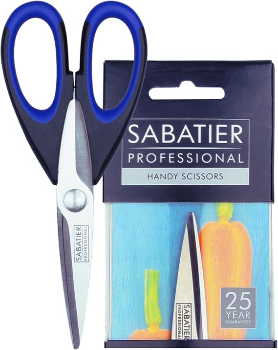 Sabatier Professional 15cm Handy Scissors – Heavy Duty Stainless Steel Multipurpose Cutting Tool with Soft Nonslip Grip Handles. Perfect for Herbs, Paper, Crafting & Household Tasks. Dishwasher Safe