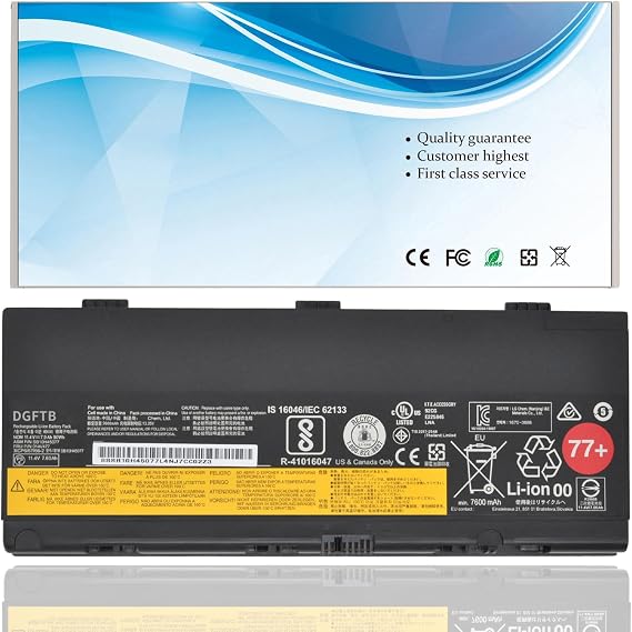 DGTECH 77+ 01AV477 Laptop Battery Compatible with Lenovo Thinkpad P50 P51 P52 Series SB10H45077 SB10H45078 00NY493 00NY492 L17L6P51 L17M6P51 SB10K97634 SB10K97635 01AV495 01AV496 77+ 77++