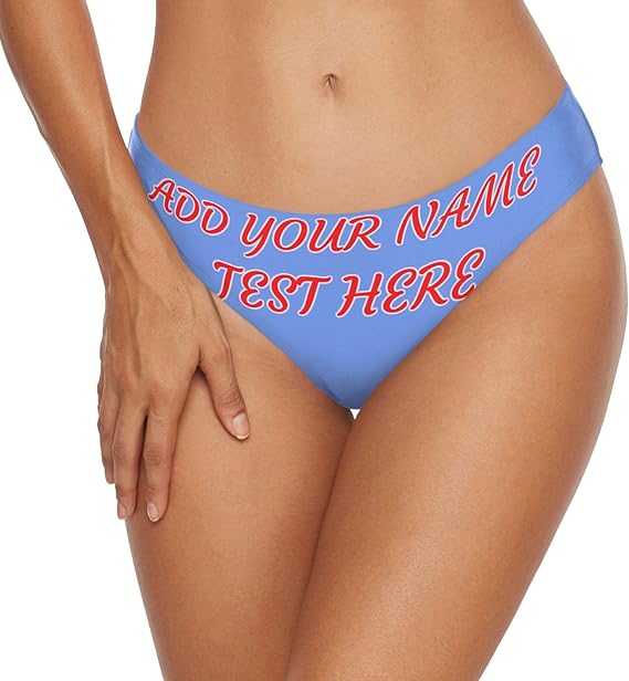 Personalized Bikini Bottoms Custom Purple Women's Bikini Swim Bottom Briefs Mid Waist Swim Bottoms