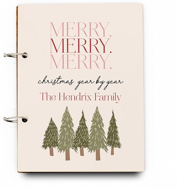 Personalized Wood Holiday Card Organizer, Christmas Greeting Card Holder, Cards of Christmas Past, Christmas Card Holder (Merry Merry Merry)
